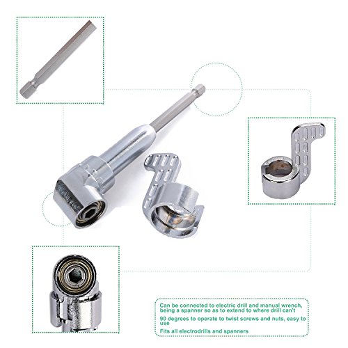 OCGIG 1/4 Inch 105 Degree Hex Shank Screwdriver Angled Bit Holder Power Drill Tool