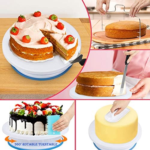 Popolic Plateau Tournant de Gâteau,Kit de Pâtisserie 120pcs Décoration Professionnel Ustensiles en Silicone, Outils Ustensiles de Pâtisserie Spatule Glaçage pour Cuisine Décoration de Gâteaux - Cuisine A Vivre Popolic Plateau Tournant de Gâteau,Kit de Pâtisserie 120pcs Décoration Professionnel Ustensiles en Silicone, Outils Ustensiles de Pâtisserie Spatule Glaçage pour Cuisine Décoration de Gâteaux