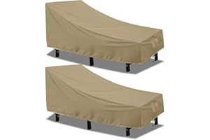 PureFit Outdoor Chaise Lounge Cover, Lounge Chair Covers Waterproof Patio Furniture Lounge Chair Cover, UV Resistant & Weatherproof, 2 Pack, 78"L x 35.5"W x 33"H Inches, Camel