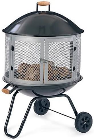 Well Traveled Living 01471 Bonfire Fire Pit With Wheels Porcelain