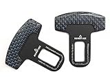 LUJII Universal Vehicle Mounted Carbon Fiber Blue Spun Car Safety Seat Belt Buckle Clip 2Pack,Suitable for Most European and American Cars