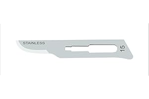 OA MEDICAL MedBlades Box of 100 Each Stainless Steel Blades, Sterile, Individually Foil Wrapped. Dental, Surgical, Hobby, Craft & More (# 15)