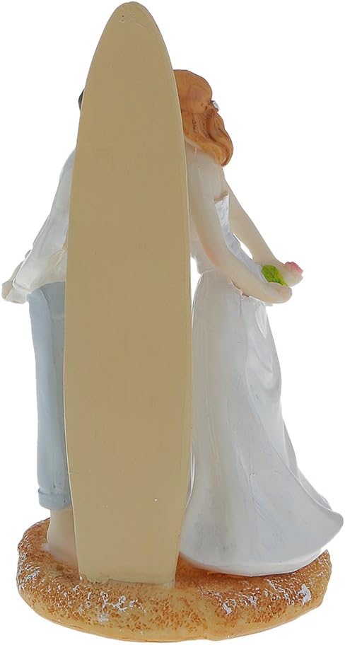 Napravi Rs Magideal Figurine De Couple Nouveau Marie Baiser Devant Planche De Surf Pour Mariage De Plage Patisserie Figurines Pour Gateaux