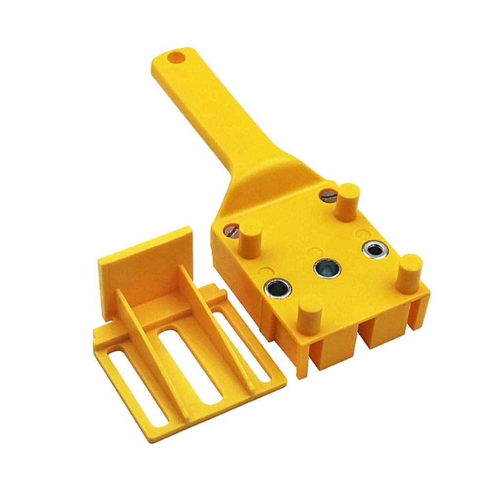 Doweling Jig 6/8/10 mm Wood Dowelling Drill Guide Wood Dowel Puncher Locator Drilling Doweling Hole Saw Tools（yellow2pcs）