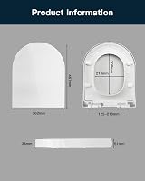Pipishell D Shape Soft Close Toilet Seat with Quick Release Hinges White view 3