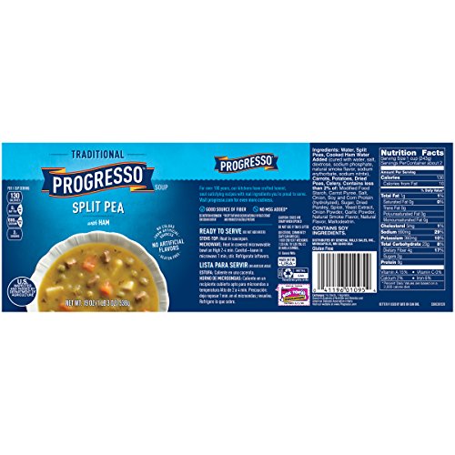 Progresso Traditional Soup, Split Pea with Ham, 19 Ounce (Pack of 4