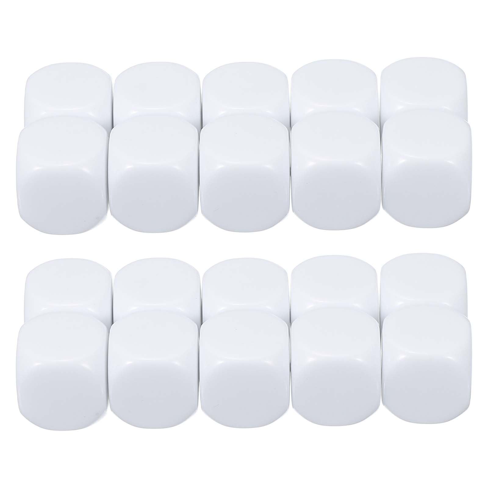 PATIKIL 18 mm Acrylic Dice Blank, 100 Pcs Standard Game Dice Rounded Corner with Smoothed Surface Six Sided for Board Games Teaching, White