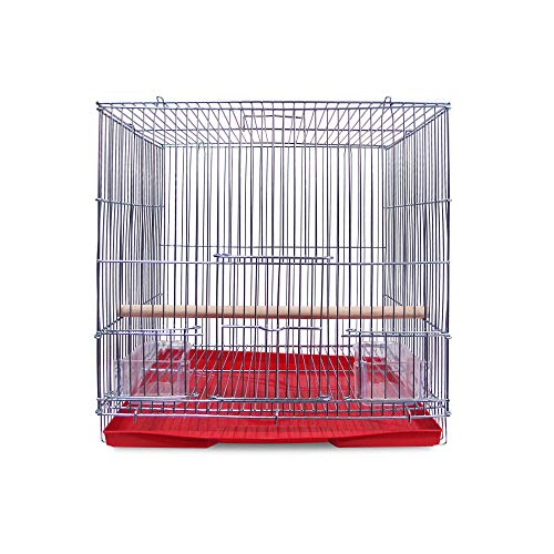 ZZM Small Bird Transport Cage,Portable Parrot Travel Metal Cage House