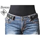 No Buckle Stretch Belt For Women/Men Elastic Waist Belt 1-1/4" Wide Plus Size Up to 42"For Jeans Pants Dresses