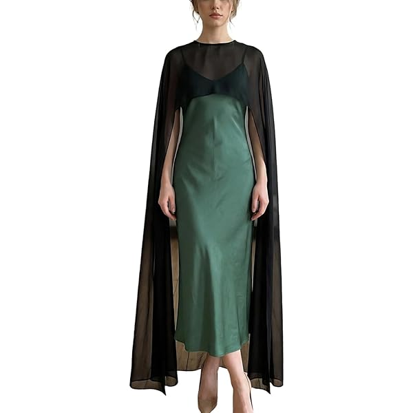 satin poncho dress Xscape Plus Size Crewneck Satin Overlay Ball Gown - Olive