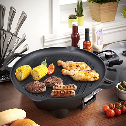 Cast Iron Grill Pan 12.6 inch PreSeasoned Cast Iron Griddle Pan Dual