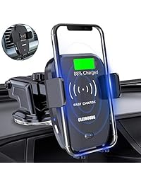 Soporte inalámbrico para cargador de coche, CLEEBOURG infrarrojos de inducción, soporte de carga de coche inalámbrico rápido, soporte de carga de ventilación para iPhone XR XS Max X 8 8+ Samsung todos los teléfonos habilitados Qi