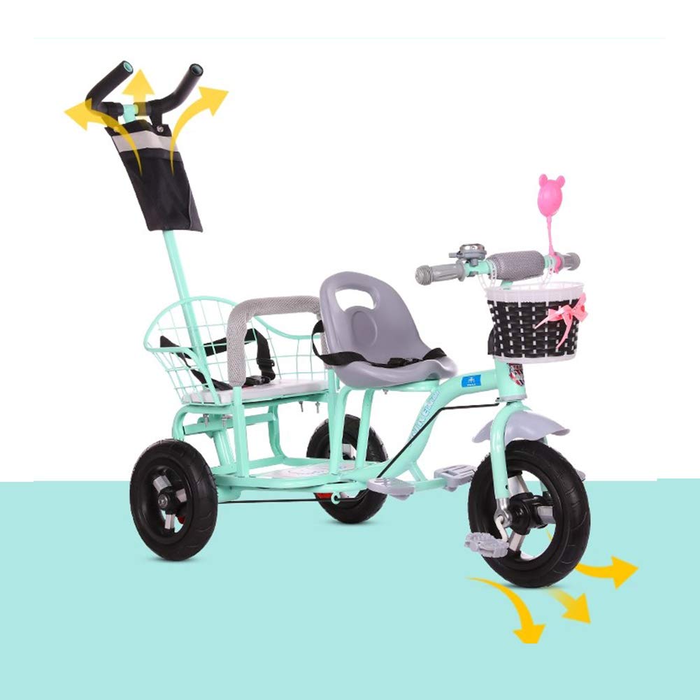 楽天カード分割 子供の三輪車 自転車ダブル2人乗り自転車トレジャーツインベビーカー安全システムとマルチポジションリクライニングシート拡張キャノピー簡単片手折り大収納バスケット B07mvg57jn 送料込 Www Elprincipal Cl
