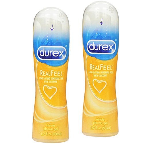 Durex Real Feel Silicone Based Intimate Pleasure Gel Long Lasting Sensual Feel with Cilicone : Size 1.7 Oz Pack of 2