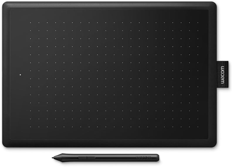 One by Wacom CTL-672 Medium Drawing Graphic Tablet with Stylus Pen PC Mac, Black