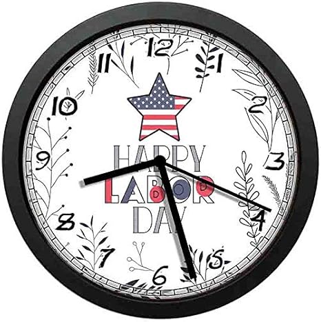 Amazon Co Jp 象徴的な星と名言 時計 壁掛け時計の花と葉の組成 オフィスホームのユニークな装飾 10インチ 直径約25 Cm ホーム キッチン