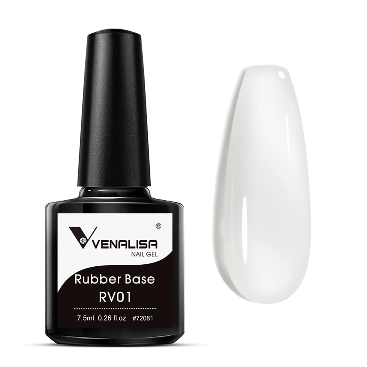 Photo 1 of VENALISA White Gel Nail Polish, 1Pcs Milky White for Nails Color Builder High Gloss Soak Off U V Gel Nail French Nail Manicure Salon DIY