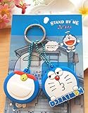 CJB Lovey Doraemon Keychain Plastic Sleeve Cap Set of 2 Blue (US Seller)