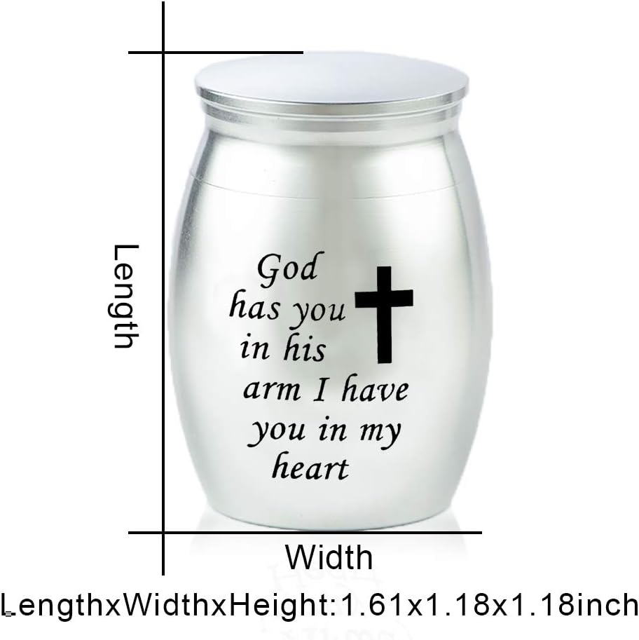 Mini Cremation Urn for Ashes God Has You in His Arm Mum Mom Dog Bird Cat Dad Family Father Funeral Sepulchral Cinerary Keepsake Memorial Bottle - Image 3