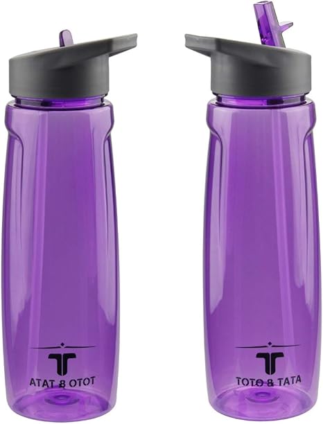 Toto Tata Gourde Sport étanche Paille 750 Ml Bouteille Deau En Plastique Durable Sans Bpa Enfants Ecole Adultes