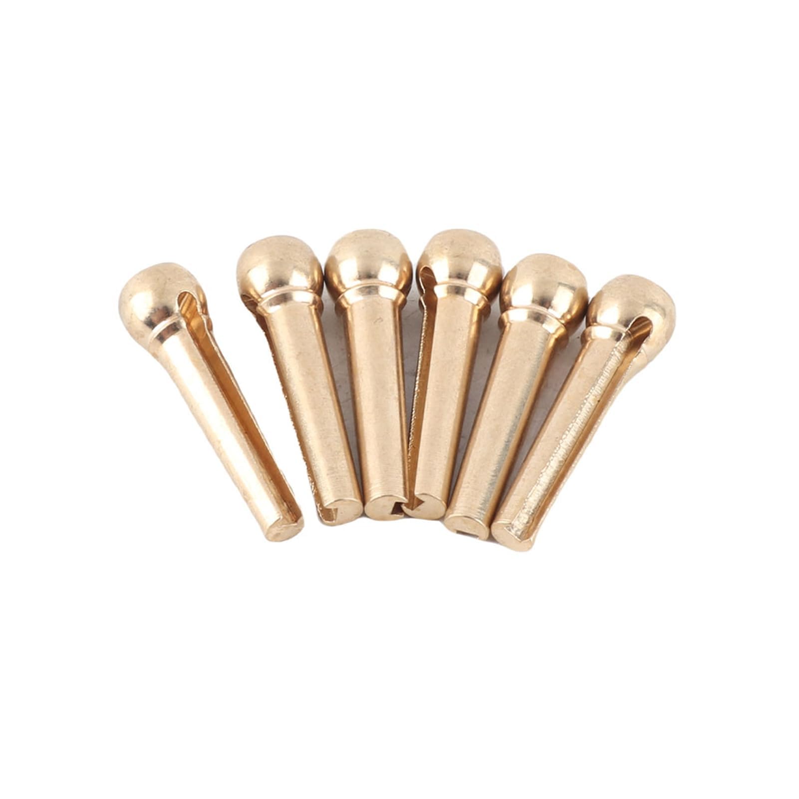 Alomejor 6Pcs Bridge Pin Copper Material Folk Acoustic Guitar Bridge Pin Peg Nail with Colorful Crystal Glass Dot(Sky Blue)