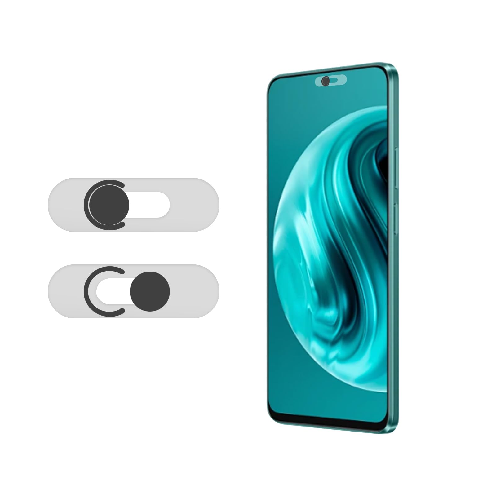MakLuen Front Camera Cover Compatible for Android Phones/Pixel/Galaxy/iPad - Webcam Blocker for Single Front Camera, Privacy Slider Protects Your Phone Security-Black