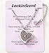 Aromatherapy Essential Oil Diffuser Necklace - 8 Pads - Heart Jewelry - Hypo-allergenic Surgical Stainless Steel Locket Pendant
