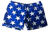 Blue with White Stars Spandex Shorts (available in 3 lengths)