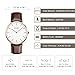 KIDPER Mens Wrist Watch,Minimalist Brown Leather Band Analog Quartz Watch,Classic Casual Dress Watches for Men