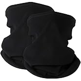 KGC 2 Pack Winter Neck Warmer Gaiter Fleece Windproof Face Mask Cover Cold Weather Scarf for Men & Women