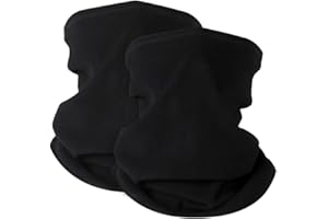 KGC 2 Pack Winter Neck Warmer Gaiter Fleece Windproof Face Mask Cover Cold Weather Scarf for Men & Women