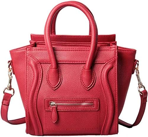 Handbags for Women,Women's Shoulder Bags PU Leather Handbags Top-Handle Purse For Ladies Smile Face Red