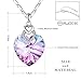 PLATO H Crystal Heart Necklace and Earrings Set Gift for Women with Box Valentine's Anniversary Day Mother's Day for Her
