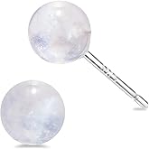 Natural Amethyst Earrings Sterling Silver - 6mm Amethyst Gemstone Stud Earrings, Purple Healing Crystal Earrings Handmade Birthstone Jewelry Gifts