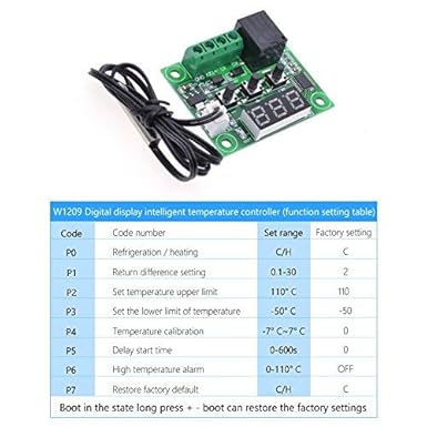 HiLetgo 2pcs W1209 12V DC Digital 