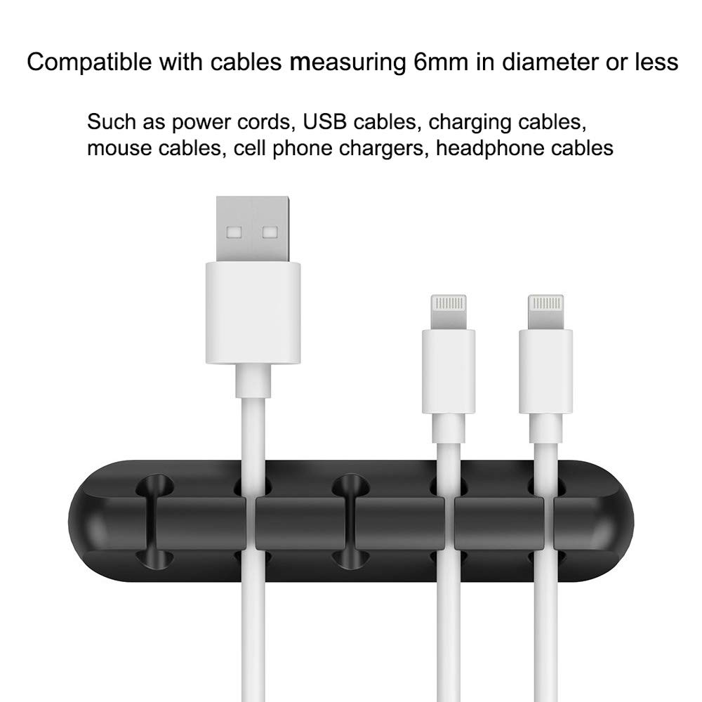 Cable Clips, Cable Management Clips, 3 Pack Silicone Adhesive Wire Cable Holder, Cable Cord
