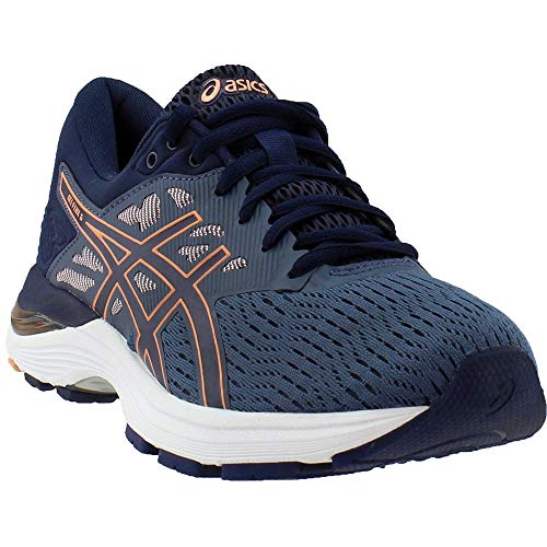 ASICS Womens Gel-Flux 5 Running Shoe, Blue/Canteloupe/Peacoat, Size 6.5