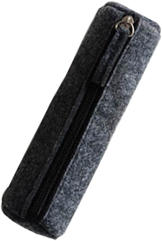 SIPLIV Classic Felt Bag Pen/Pencil/Stationery Pouch Cosmetic Case, Round Style Black and Gray, Set of 2, 2 Round - Image 3