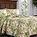 Tommy Bahama Topical Orchid Collection Quilt Set-100% Cotton, Reversible, Ideal for All Seasons, Pre-Washed for Added Softness, King, Green (Tropical Orchid Green, King)