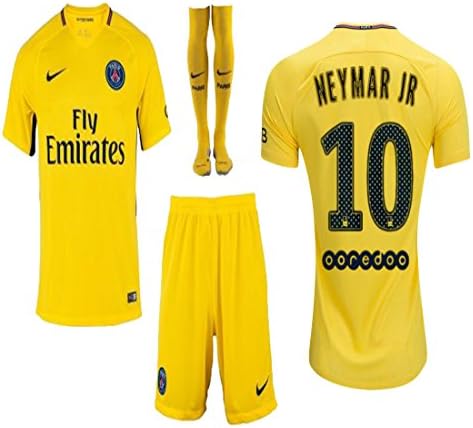 PSG Paris Saint Germaine Kid Youth Neymar Jr 2017 2018 17 18 Soccer Away Jersey Kit : Jersey, Short, and Socks(Kid Size 22 (5-6 Years Old))