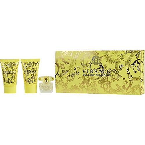 Versace Yellow Diamond 3pc Gift-Set Includes Shower Gel, Eau de Parfum, and Body Lotion