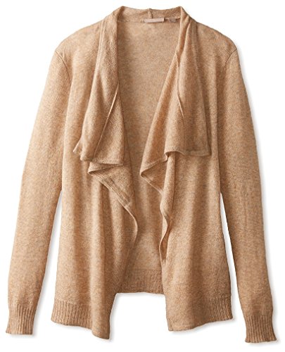 Cashmere Addiction Women's Open Cardigan Sweater, New Camel, S