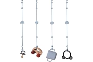 Andy Bear Toy Straps for Baby Toy Safety Straps Silicone High Chair Toys Straps Toddler Bottle Straps for Strollers, High Chair, Cribs, Car Seat, Stroller Accessories, Baby Pacifier Clip-Dusty Blue