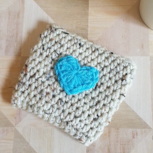 Tea Cup Sleeve Oatmeal with Turquoise Heart