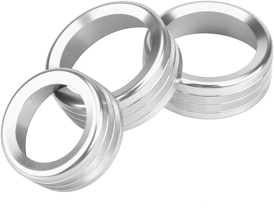 KSTE 3Pcs Car Zinc Alloy Air Condition Knob Circle Cover Trim Compatible with A-l-f-a Ro-m-eo Gi-ul-ia Stelvio