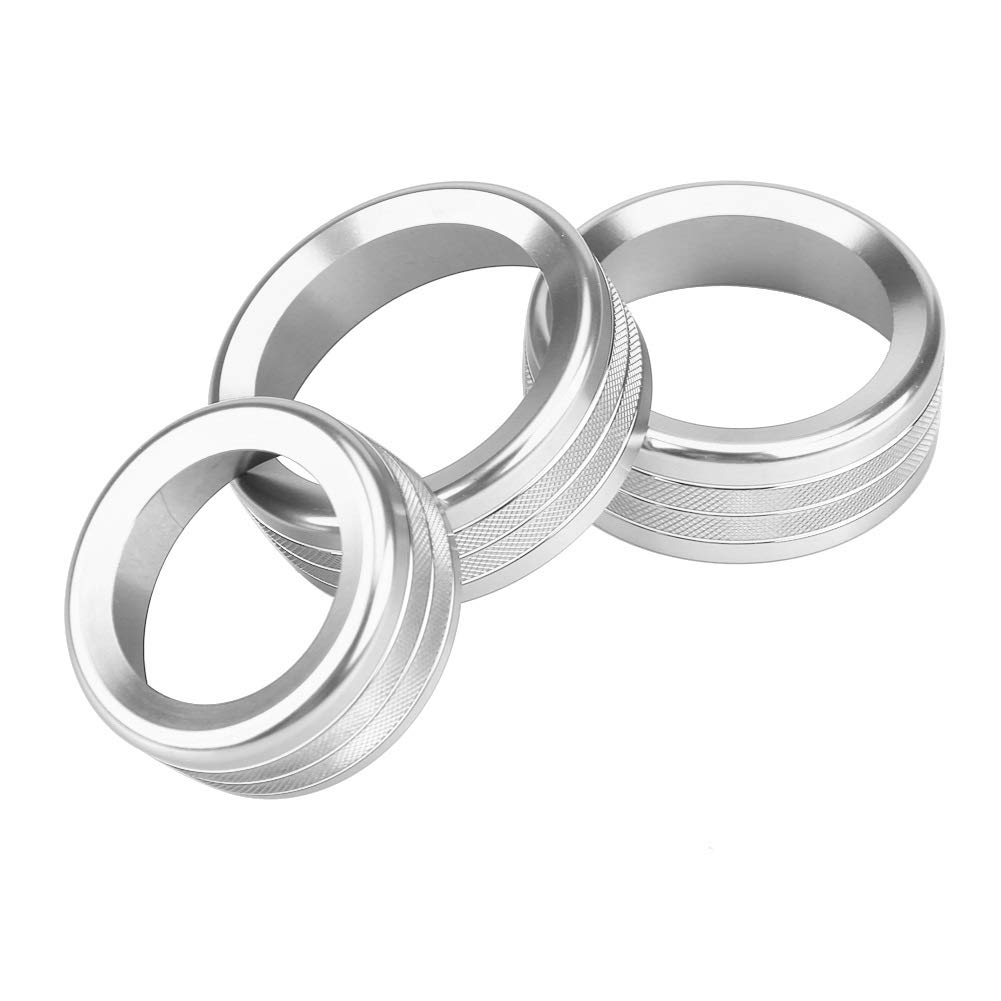 KSTE 3Pcs Car Zinc Alloy Air Condition Knob Circle Cover Trim Compatible with A-l-f-a Ro-m-eo Gi-ul-ia Stelvio