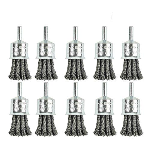 AAIN 10pcs 1" Wire Cup Brush Knotted Wire Brush Drill Bit High