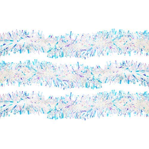 Robelli Sparkling Iridescent Christmas Tree Tinsel Decoration (6 meters)