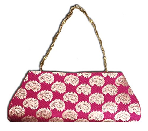 stop here handmade pink queen beaded clutch bag