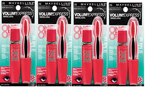 Maybelline VolumExpress One by One Mascara #255 Blackest Black 4 pack